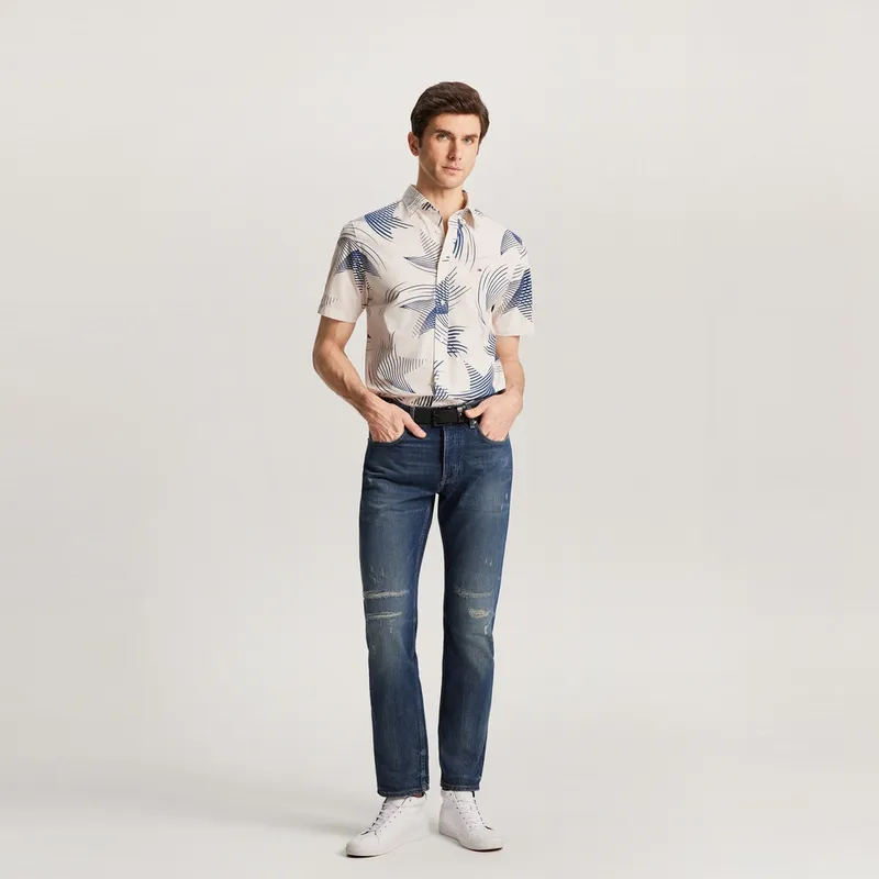 Tommy Hilfiger Shirt Men's Ecru Print-4