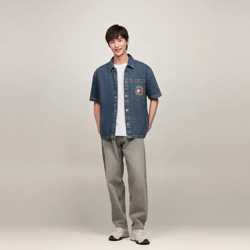 Tommy Hilfiger Shirt Men's Denim Blue-4