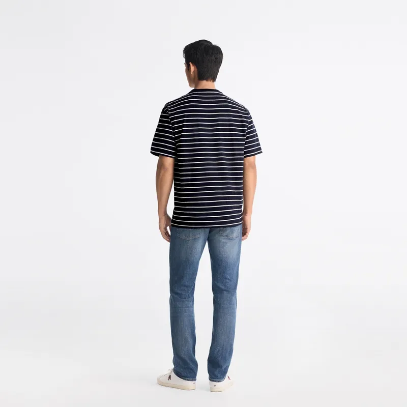 Tommy Hilfiger T Shirt Men's Navy Blue Stripes-3