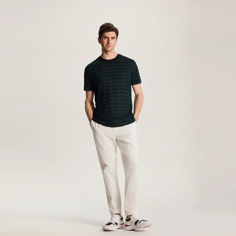 Tommy Hilfiger Logo embroidered Striped T shirt-4