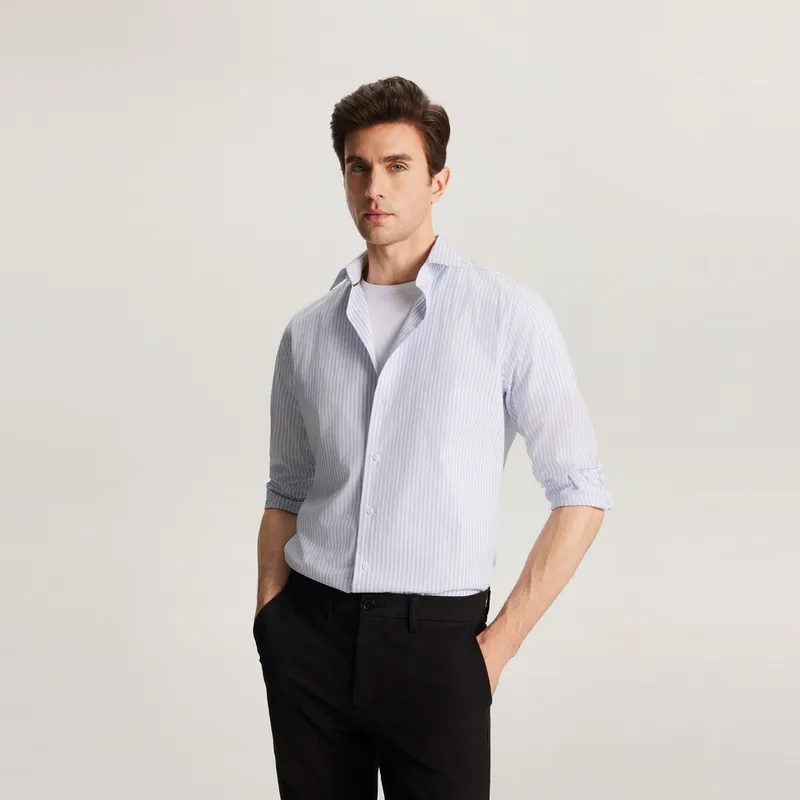 Tommy Hilfiger Shirt Men's Blue White Stripes-2