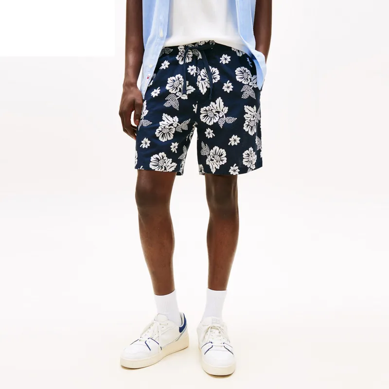Tommy Hilfiger Casual Shorts Men's Black White Print-1