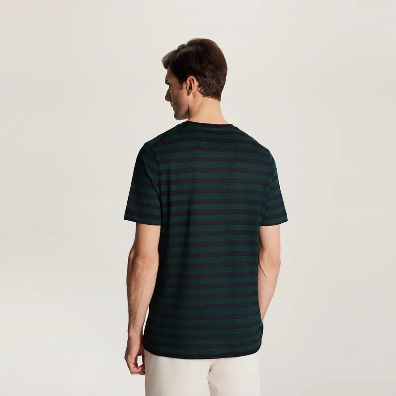 Tommy Hilfiger Logo embroidered Striped T shirt-3