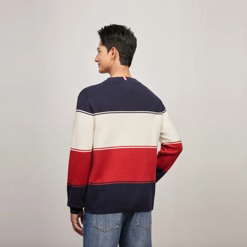 Tommy Hilfiger Knitwear Men's Black, White, Red Color Block-3