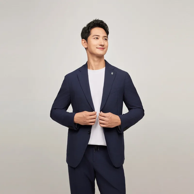 Tommy Hilfiger Business Suits Men's Dark Blue Stripes-5