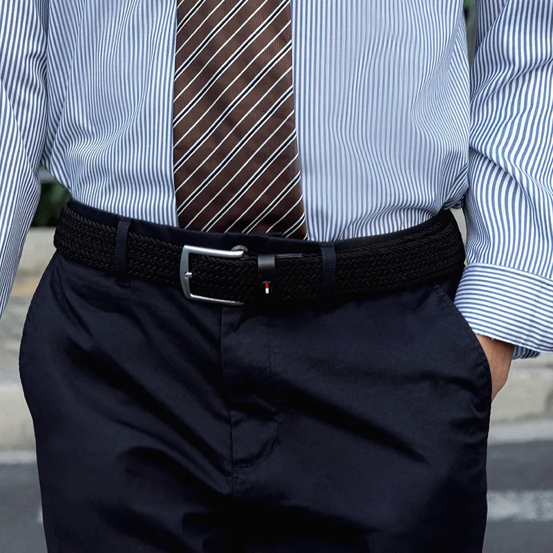 Tommy Hilfiger Polyester Belt Men's Black 3.5cm-3