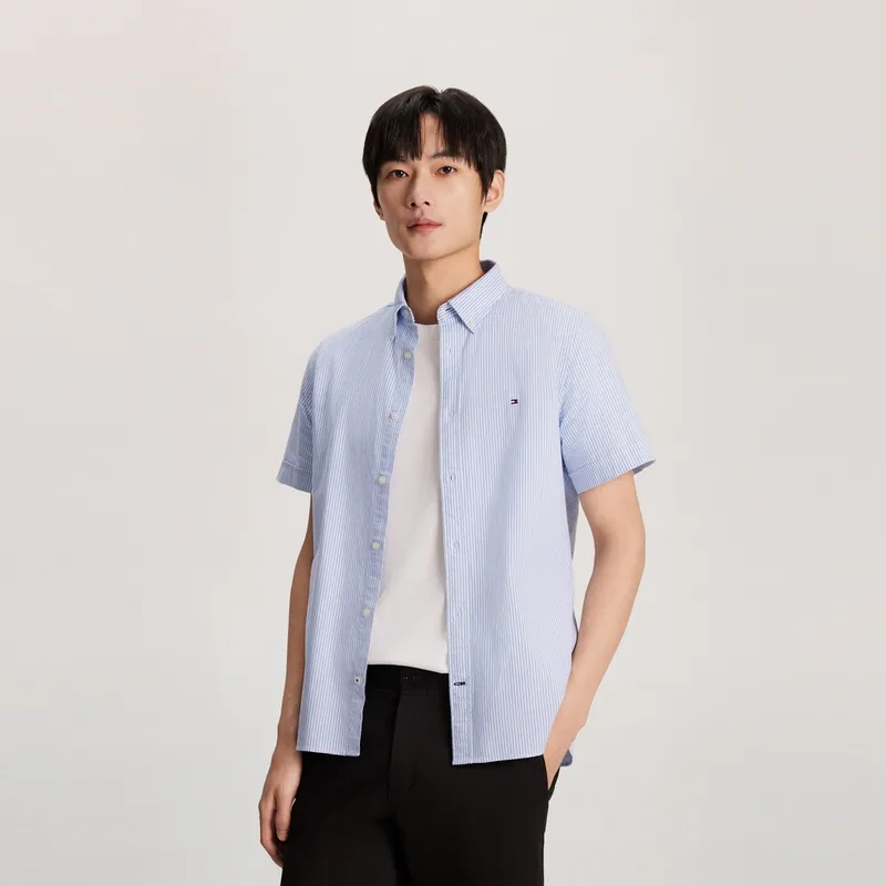 Tommy Hilfiger Shirt Men's Blue White Stripes-2