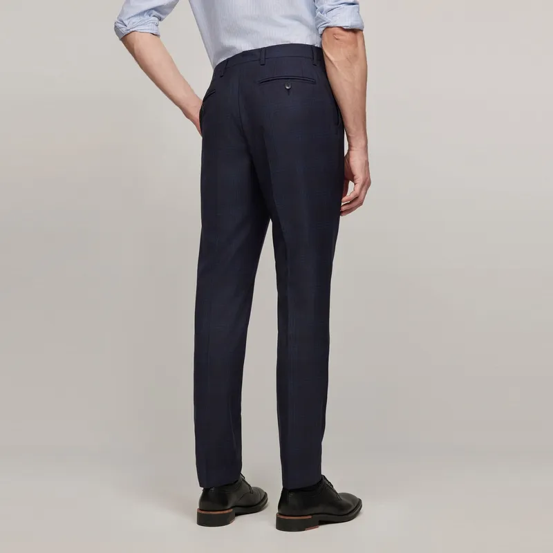 Tommy Hilfiger Suit Trouser Men's Navy Blue Plaid-3