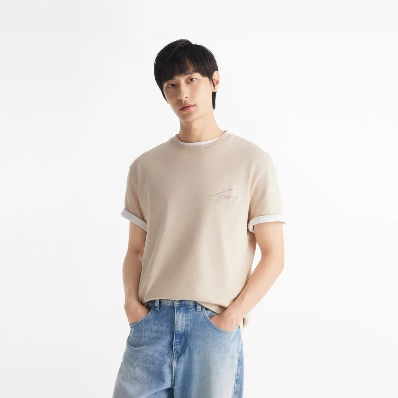 Tommy Hilfiger T Shirt Unisex Light Khaki-2