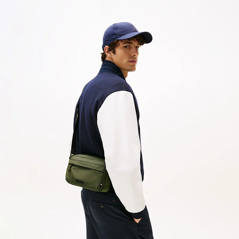 Tommy Hilfiger Polyamide Crossbody Bag Medium Size Men's Army Green/Navy Blue-4