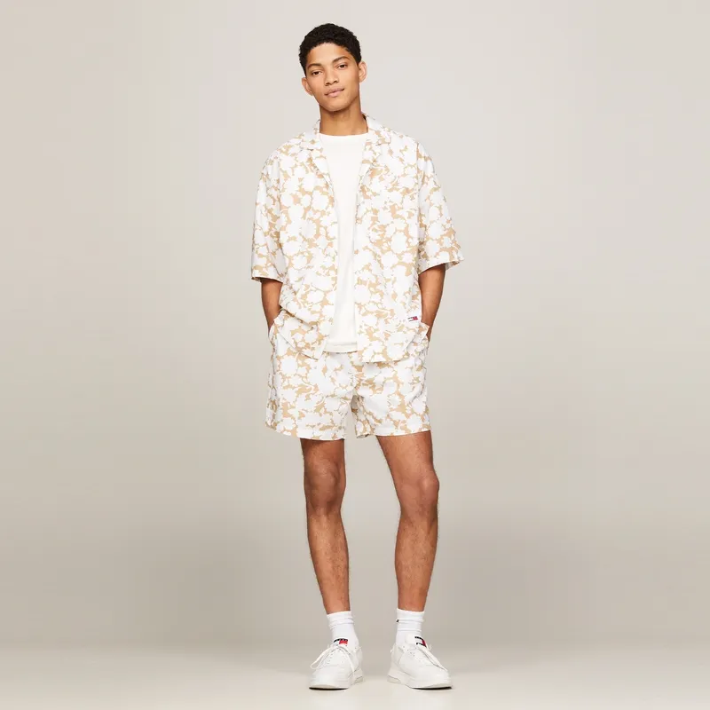 Tommy Hilfiger Casual Shorts Men's White Khaki Print-4