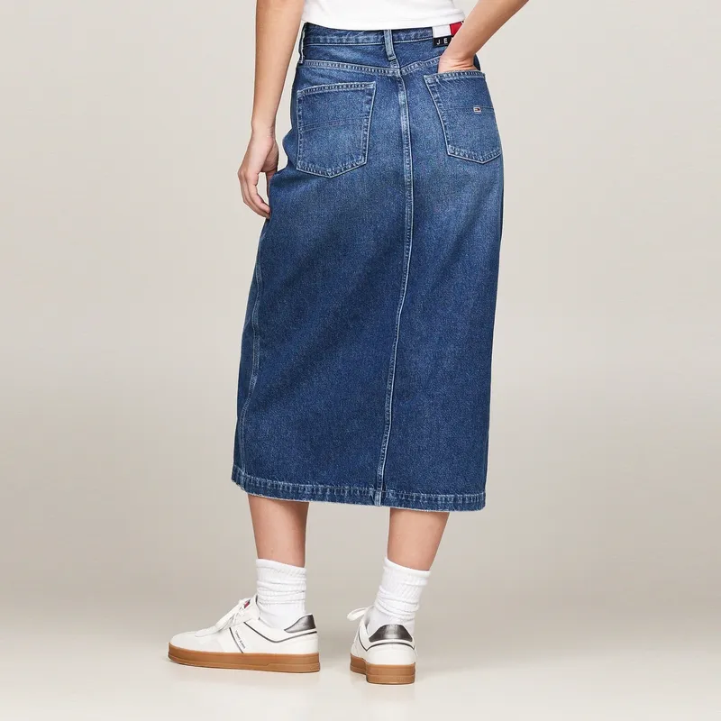 Tommy Hilfiger Denim Long Skirt Women's Denim Blue-3