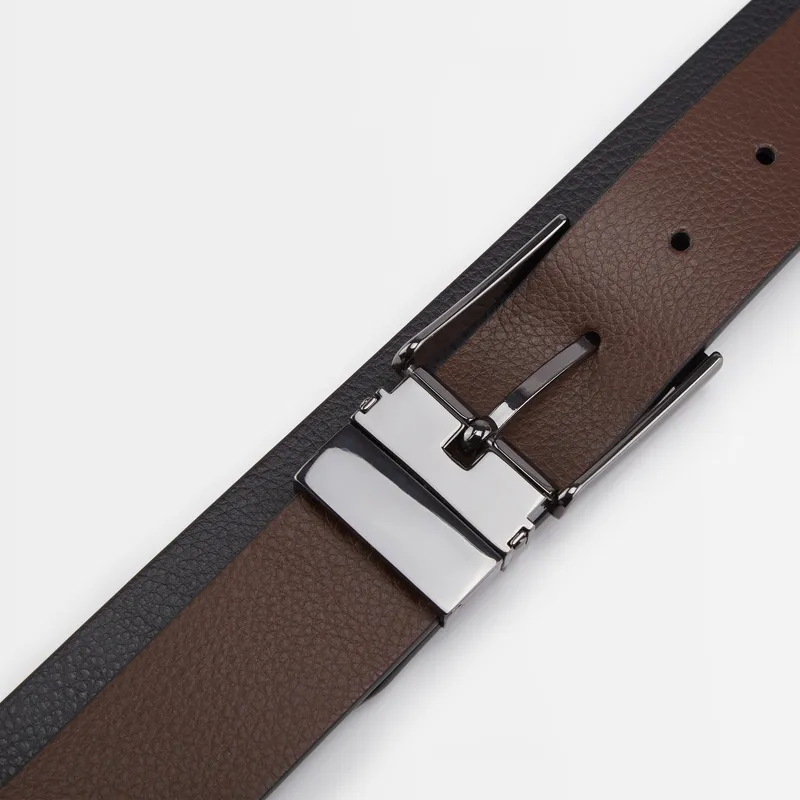 Tommy Hilfiger Split Cow Leather Belts Men's Black Brown 3.5cm-4