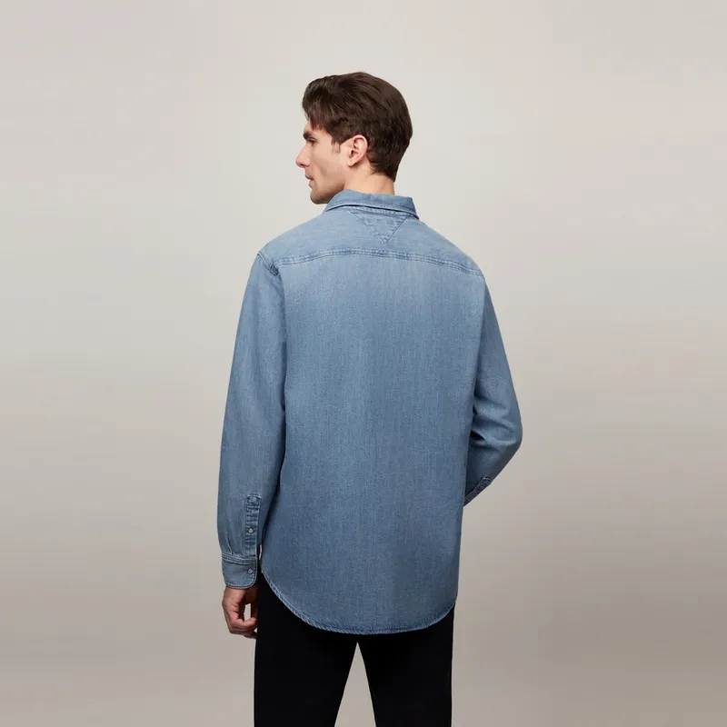 Tommy Hilfiger Logo-embroidered Denim Shirt-3