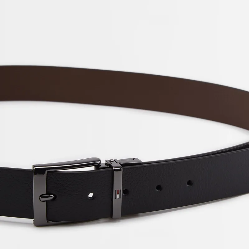 Tommy Hilfiger Split Cow Leather Belts Men's Black Brown 3.5cm-2