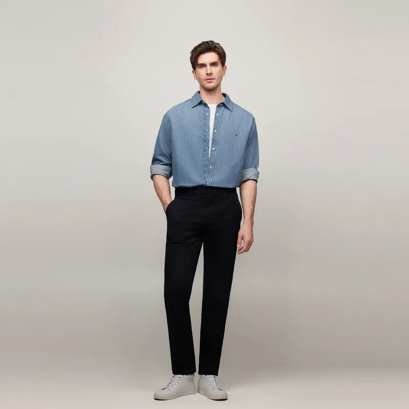 Tommy Hilfiger Logo-embroidered Denim Shirt-4