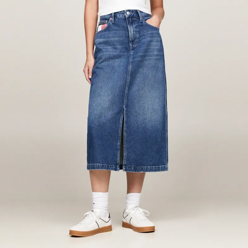 Tommy Hilfiger Denim Long Skirt Women's Denim Blue-2