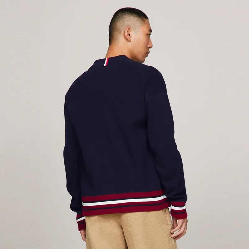 Tommy Hilfiger Knitted Fabric Cardigan Men's Navy Blue-3
