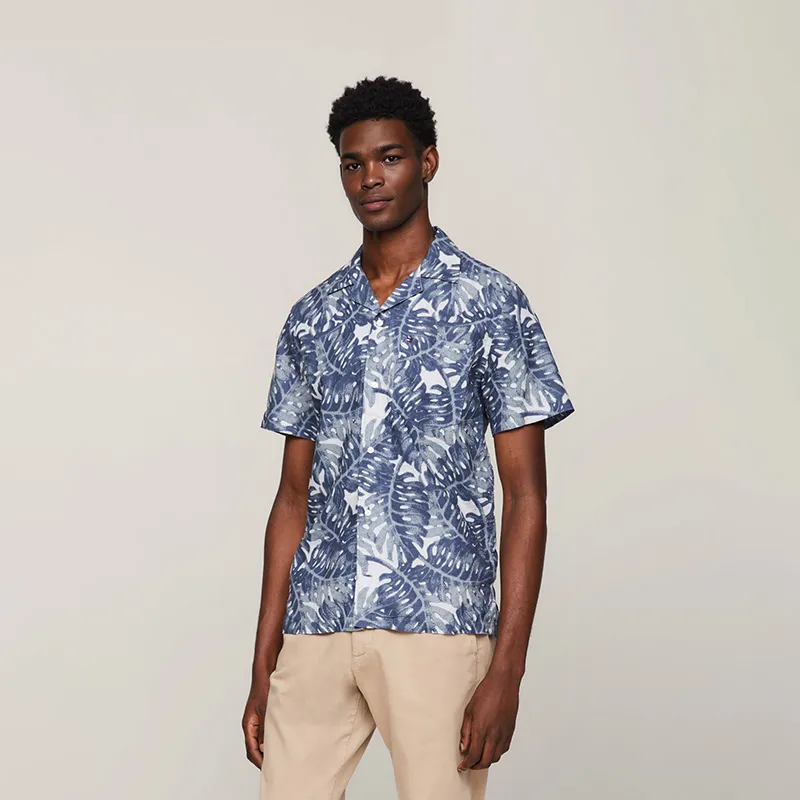 Tommy Hilfiger Shirt Men's Dark Blue White Pattern-2
