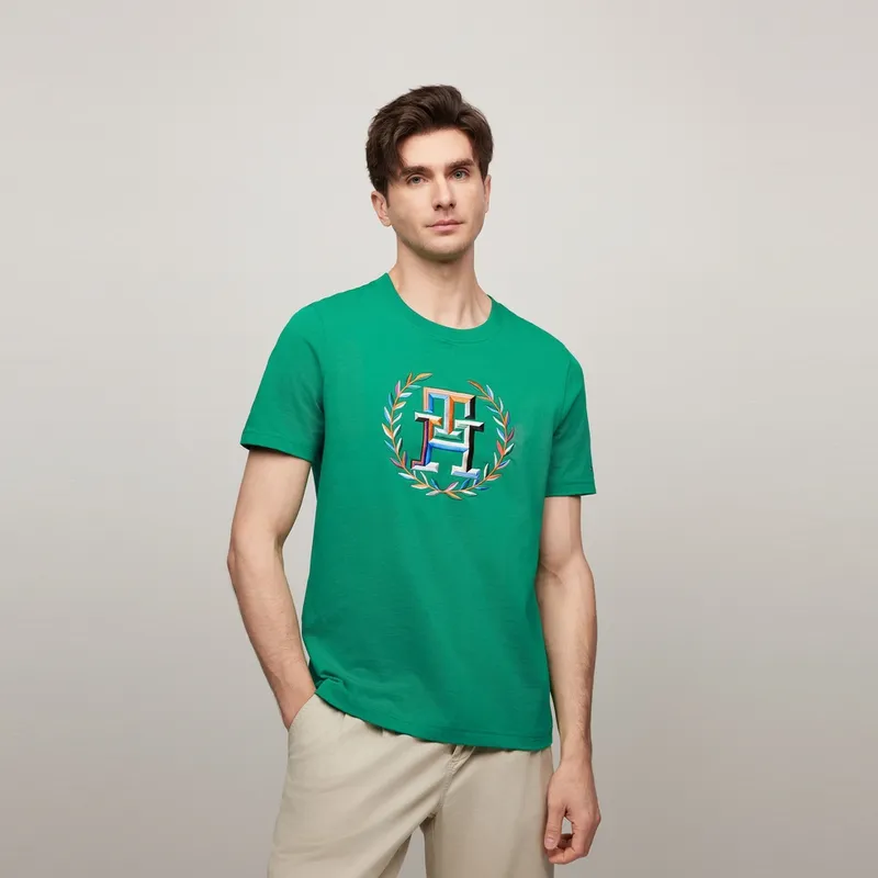 Tommy Hilfiger Logo embroidered T shirt-12
