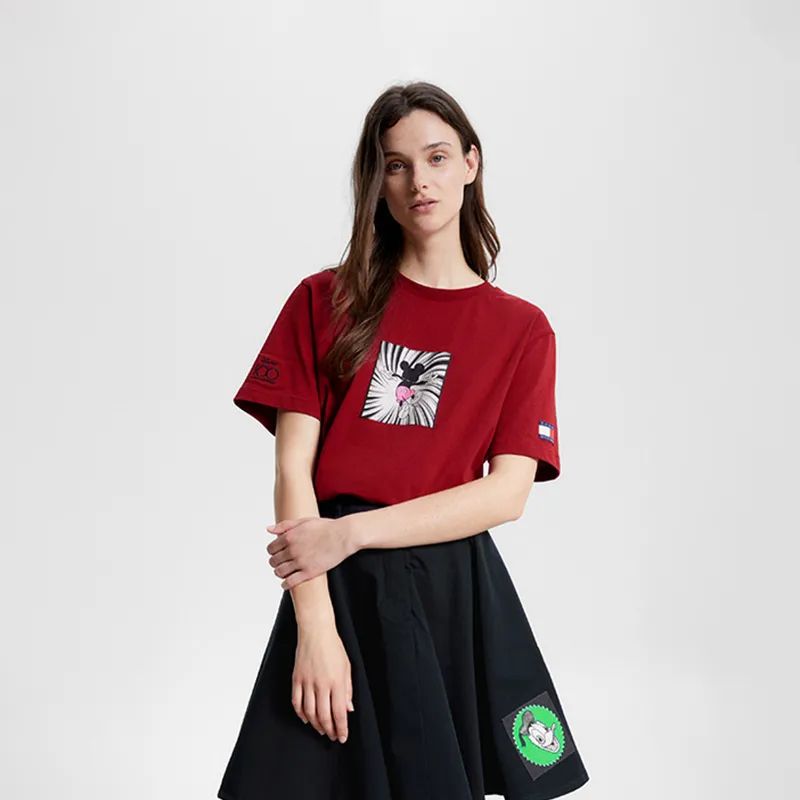 Disney X Tommy Hilfiger Tommy Hilfiger X DISNEY Co-branded Series T-Shirts Unisex Deep Red-3