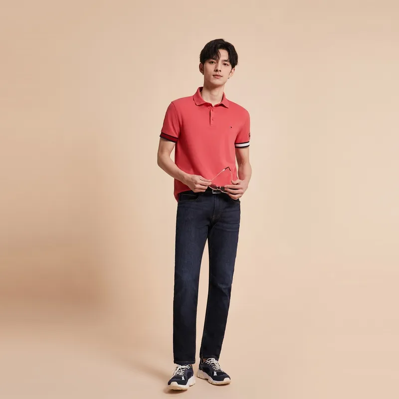 Tommy Hilfiger T Shirt Men's Coral Red XIX-3
