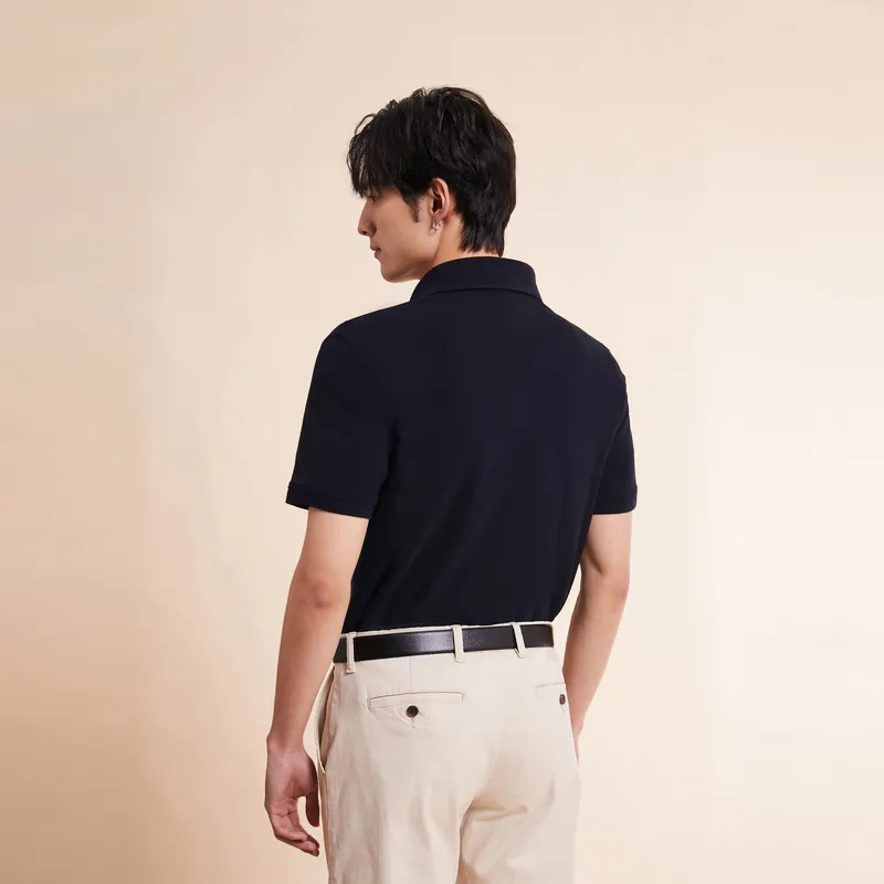 Tommy Hilfiger Polo Shirt Men's Deep Sea Navy Blue-4