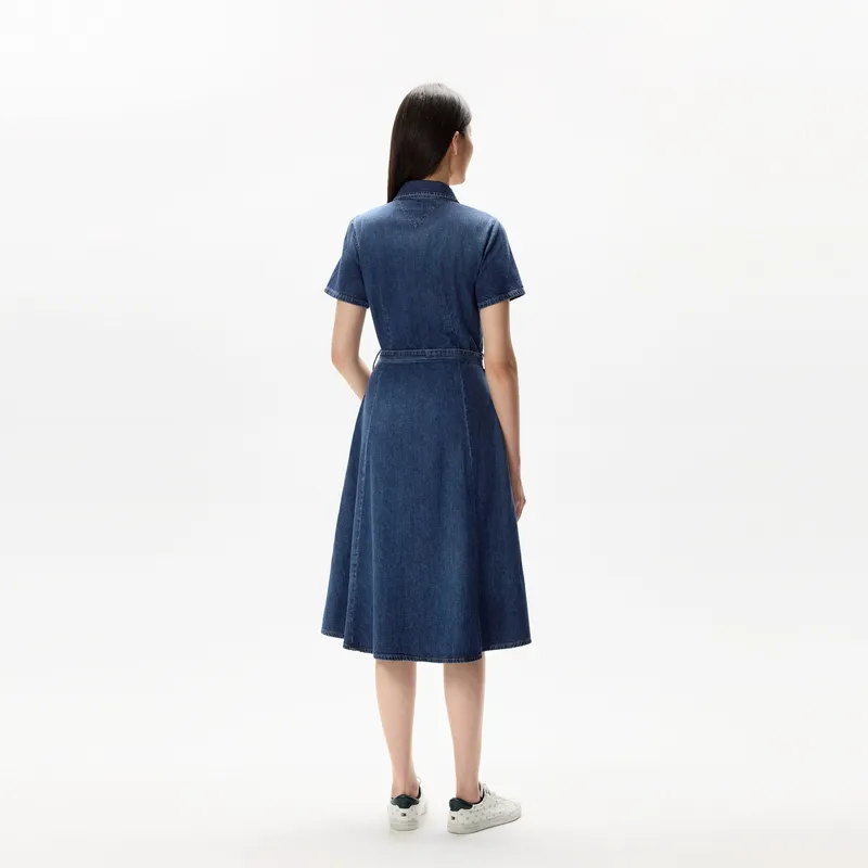 Tommy Hilfiger Short Sleeved Dresses Women's Denim Blue-2