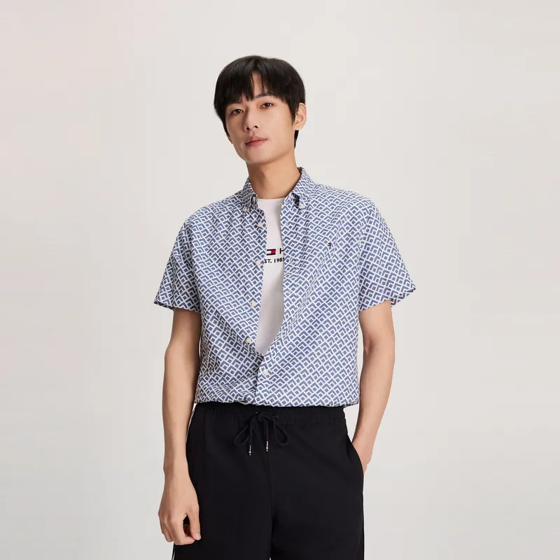 Tommy Hilfiger Shirt Men's Blue White Plaid-2