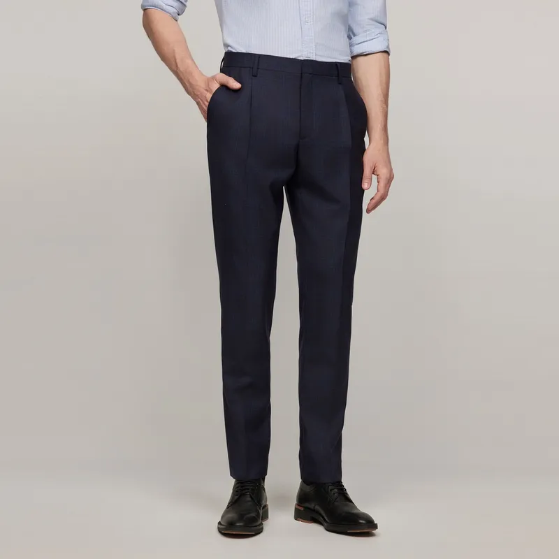Tommy Hilfiger Suit Trouser Men's Navy Blue Plaid-2