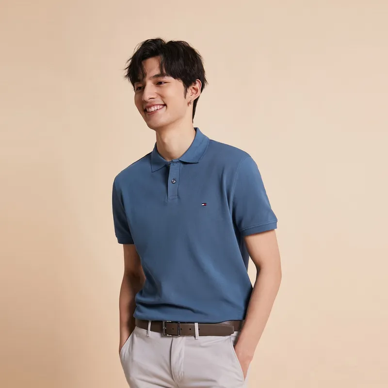 Tommy Hilfiger Polo Shirt Men's Tranquil Blue-4
