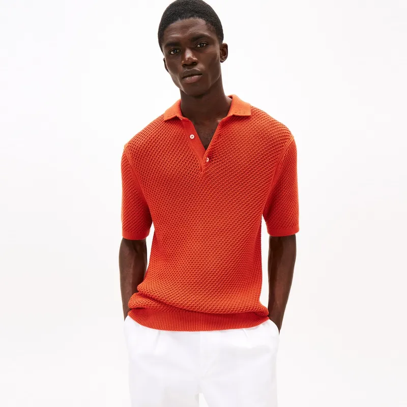 Tommy Hilfiger Polo Shirt Men's Orange Red-3