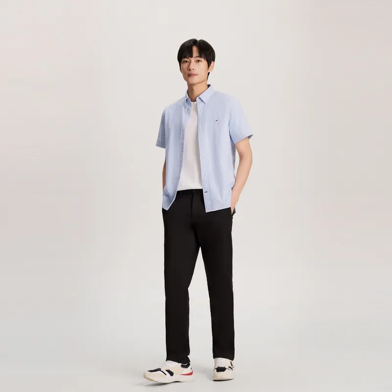 Tommy Hilfiger Shirt Men's Blue White Stripes-4