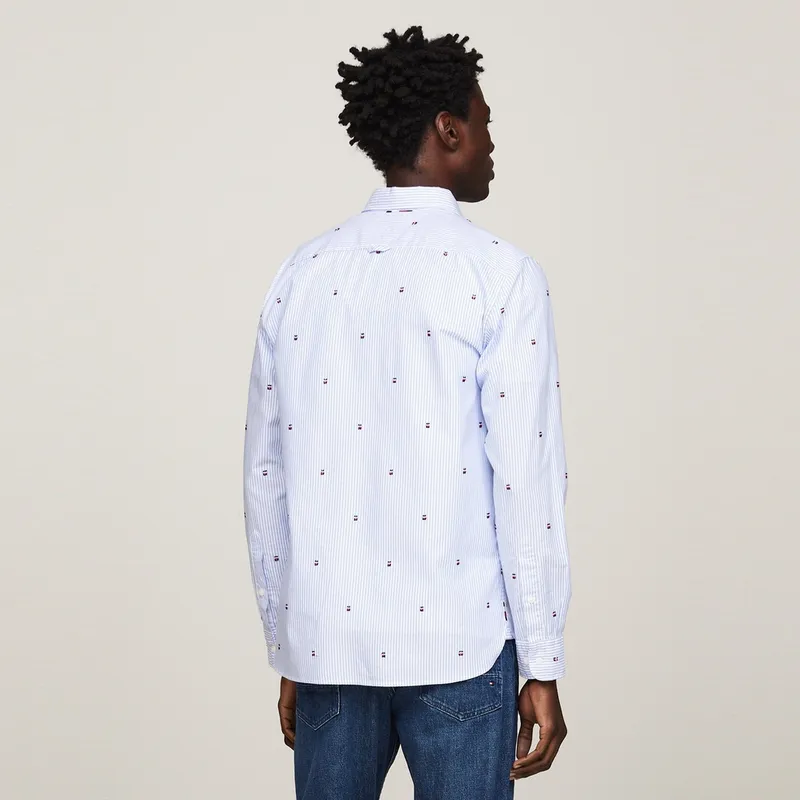 Tommy Hilfiger Shirt Men's Blue White Stripes-3