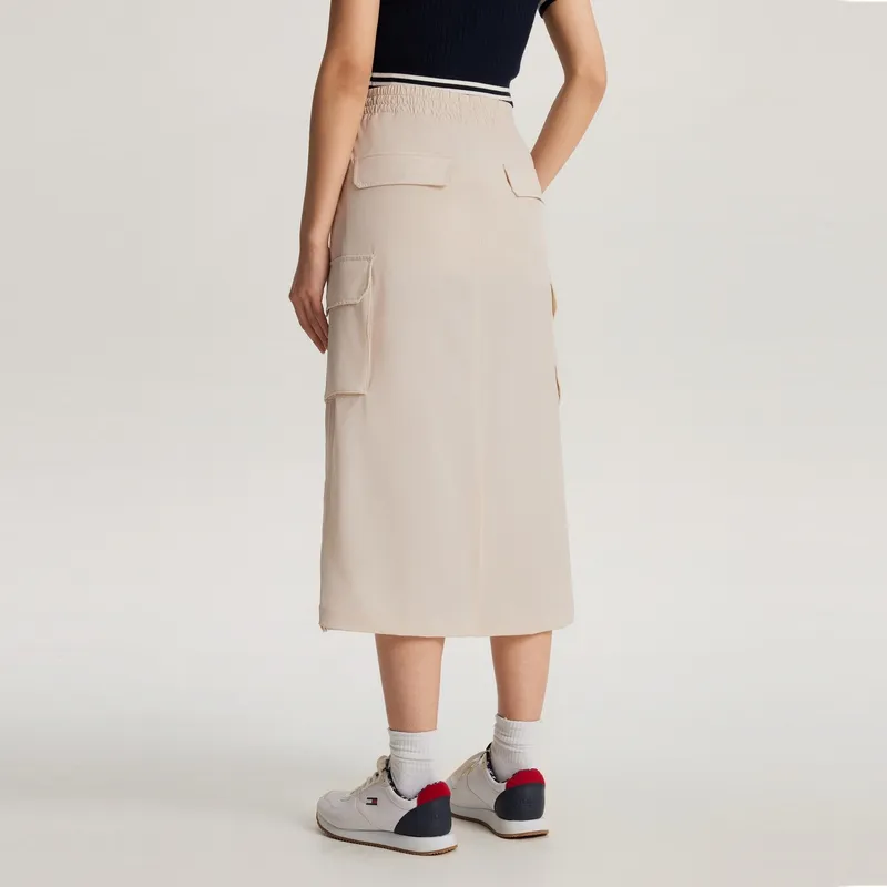 Tommy Hilfiger Casual Long Skirts Women's Ecru-3