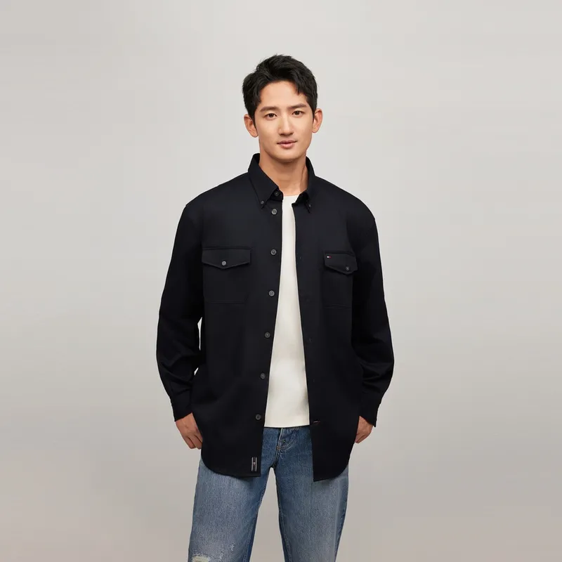 Tommy Hilfiger Shirt Coat Men's Navy Blue-2