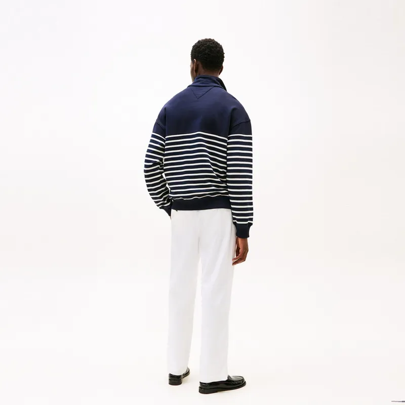 Tommy Hilfiger Sweatshirt Men's Navy Blue White Stripes-5