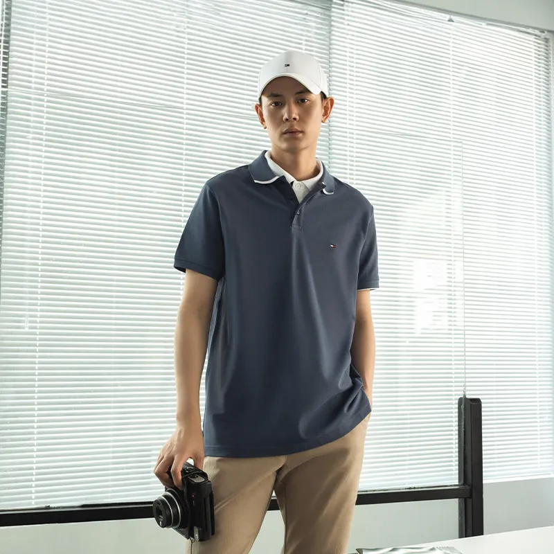 Tommy Hilfiger Logo embroidered Piqué Polo Shirt-8