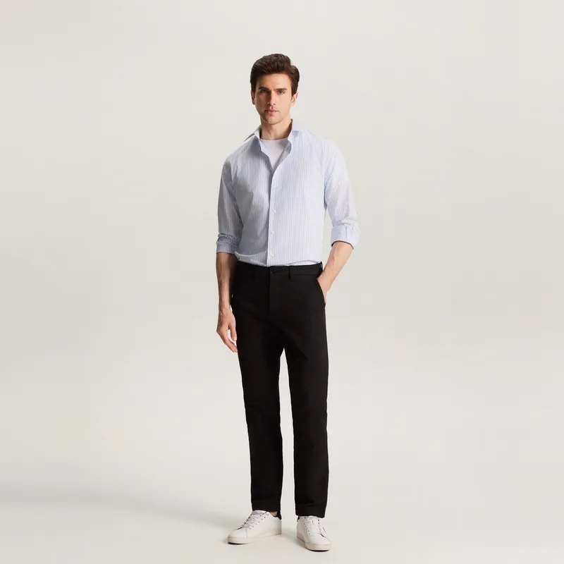 Tommy Hilfiger Shirt Men's Blue White Stripes-4