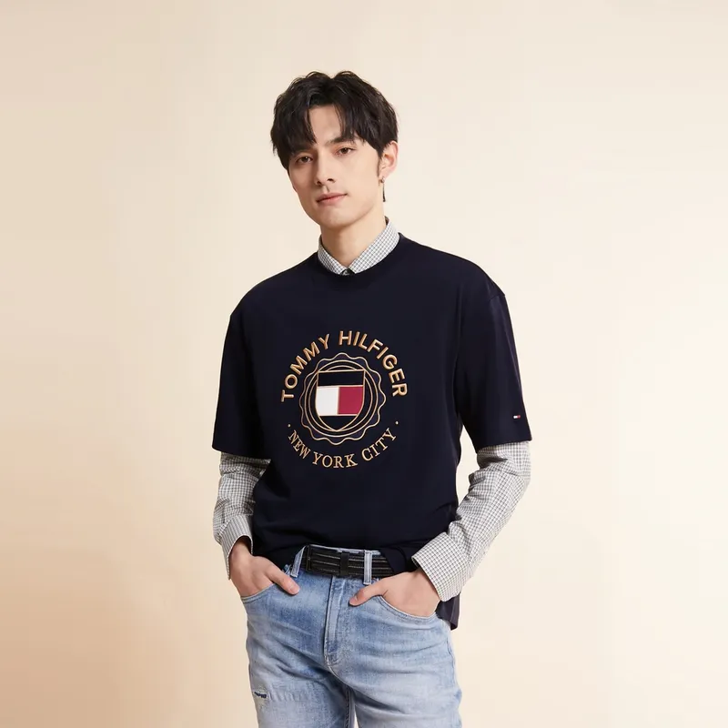 Tommy Hilfiger T Shirts Men Navy Blue DW5-2