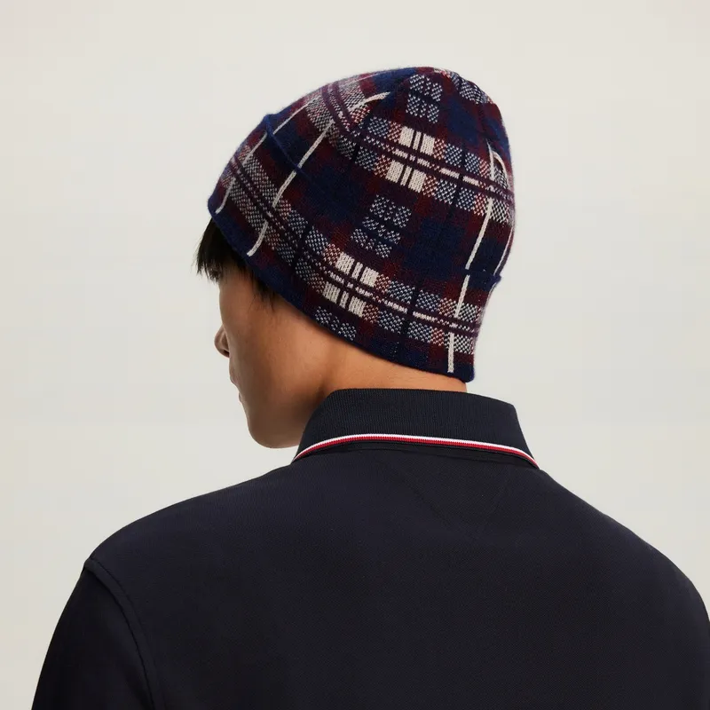 Tommy Hilfiger Blended Material Beanies Men's Red Blue White Multicolor-2