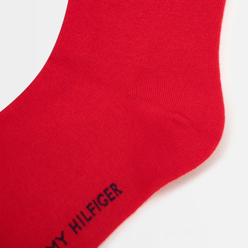 Tommy Hilfiger Mid Calf Socks Women's 1 Pack China Red-2