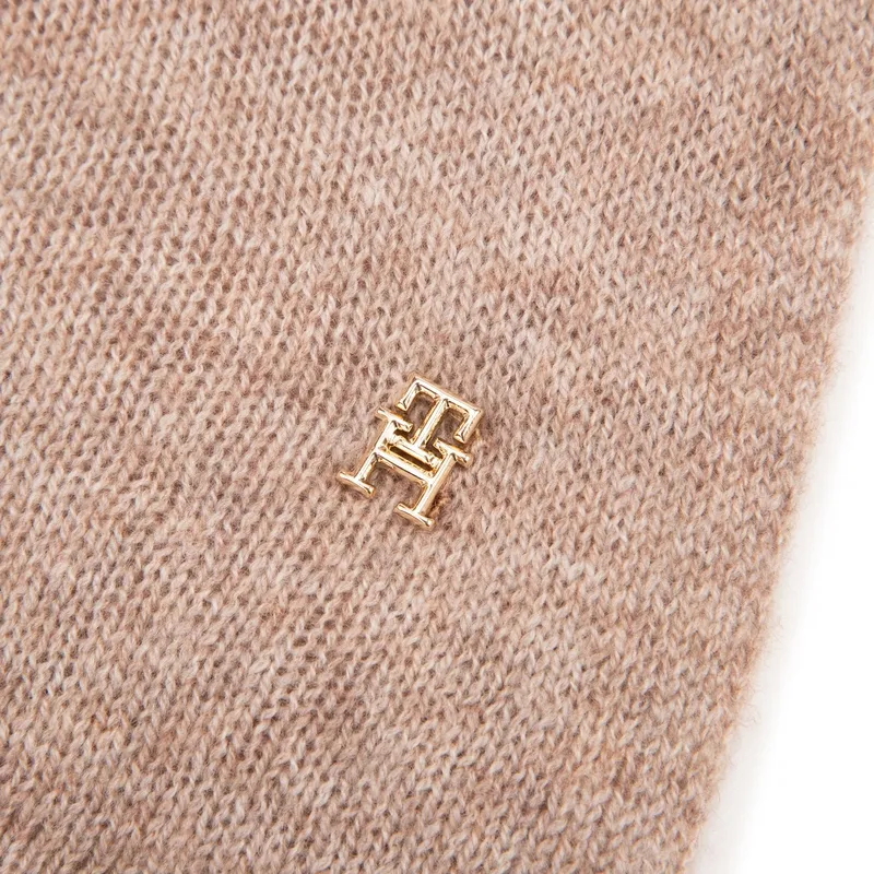 Tommy Hilfiger Sheep Wool Knit Scarves Women's Light Khaki-2