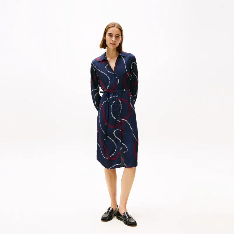 Tommy Hilfiger Long Sleeved Dresses Women's Navy Blue 0YH-2