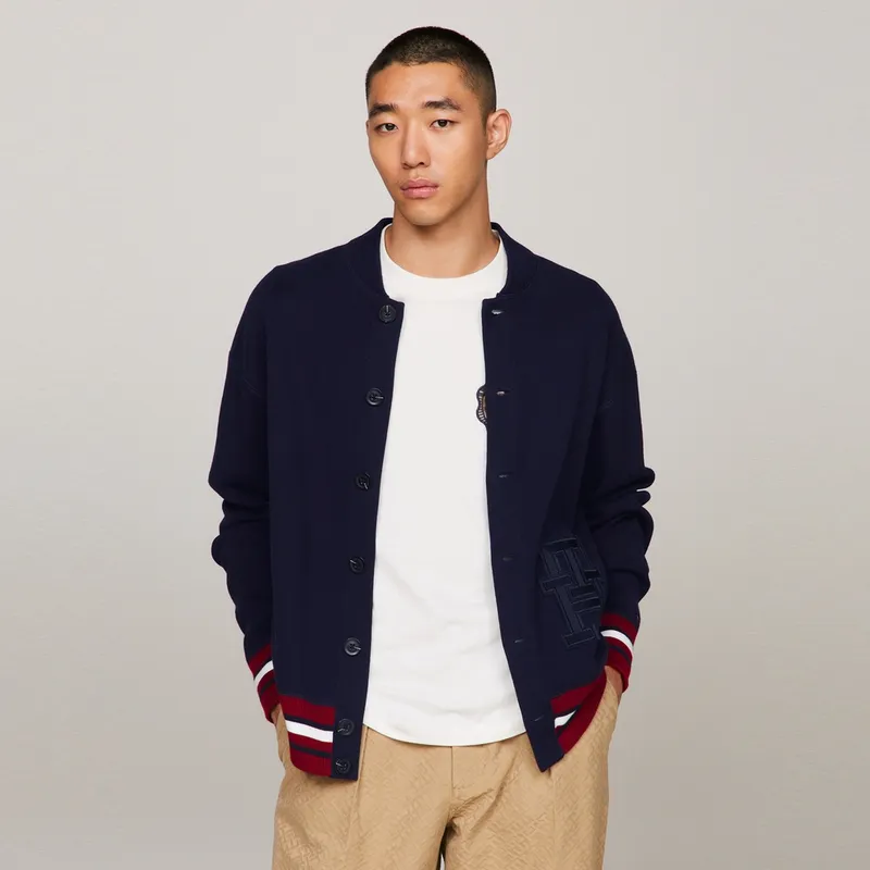Tommy Hilfiger Knitted Fabric Cardigan Men's Navy Blue-2