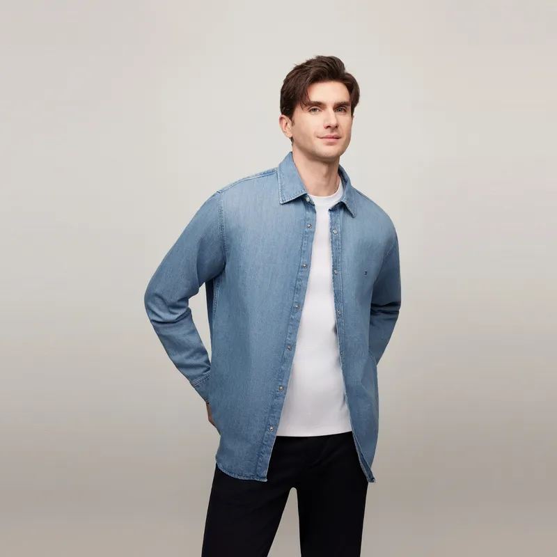 Tommy Hilfiger Logo-embroidered Denim Shirt-2