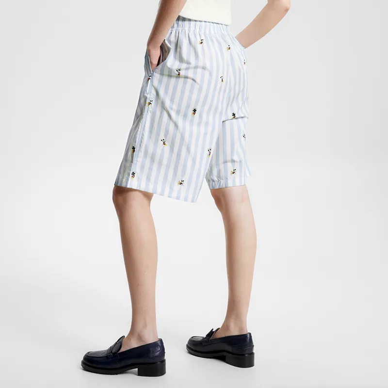 Disney X Tommy Hilfiger Tommy Hilfiger X DISNEY Co-branded Series Casual Shorts Unisex Light Blue White Stripes 0A4-5