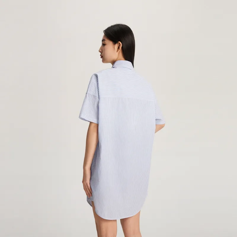 Tommy Hilfiger Short Sleeved Dresses Women's Blue White-3