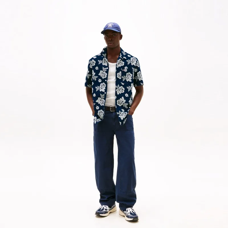 Tommy Hilfiger Shirt Men's Navy Blue With White Print-4