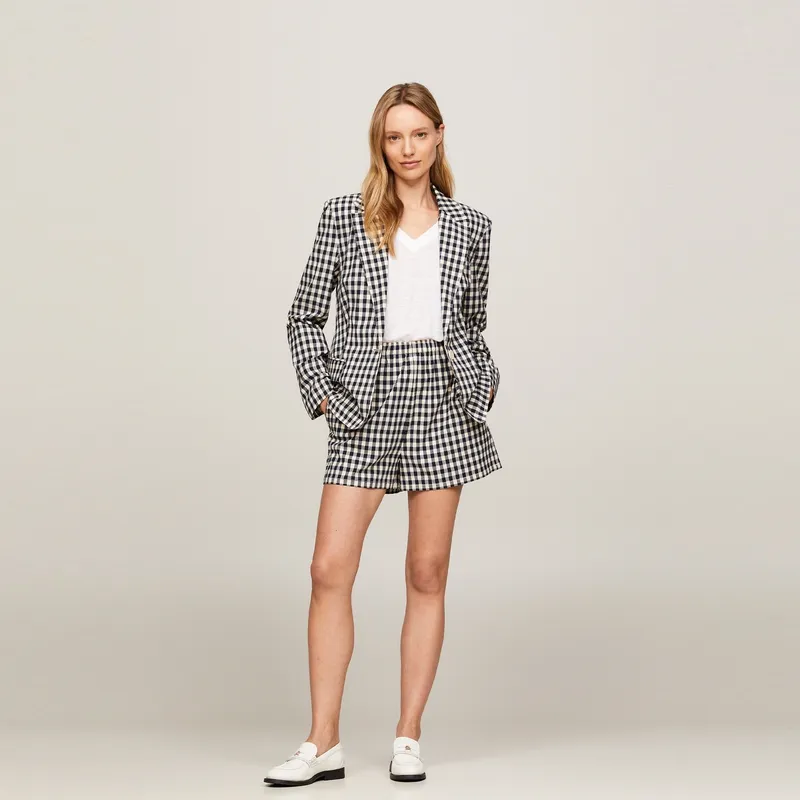 Tommy Hilfiger Casual Shorts Women's Black White Plaid 0MS-3
